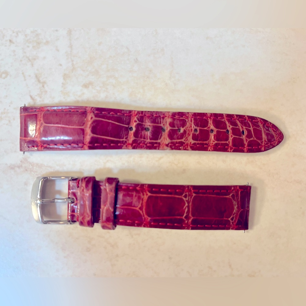 Michele 18mm red alligator watch band